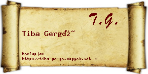 Tiba Gergő névjegykártya